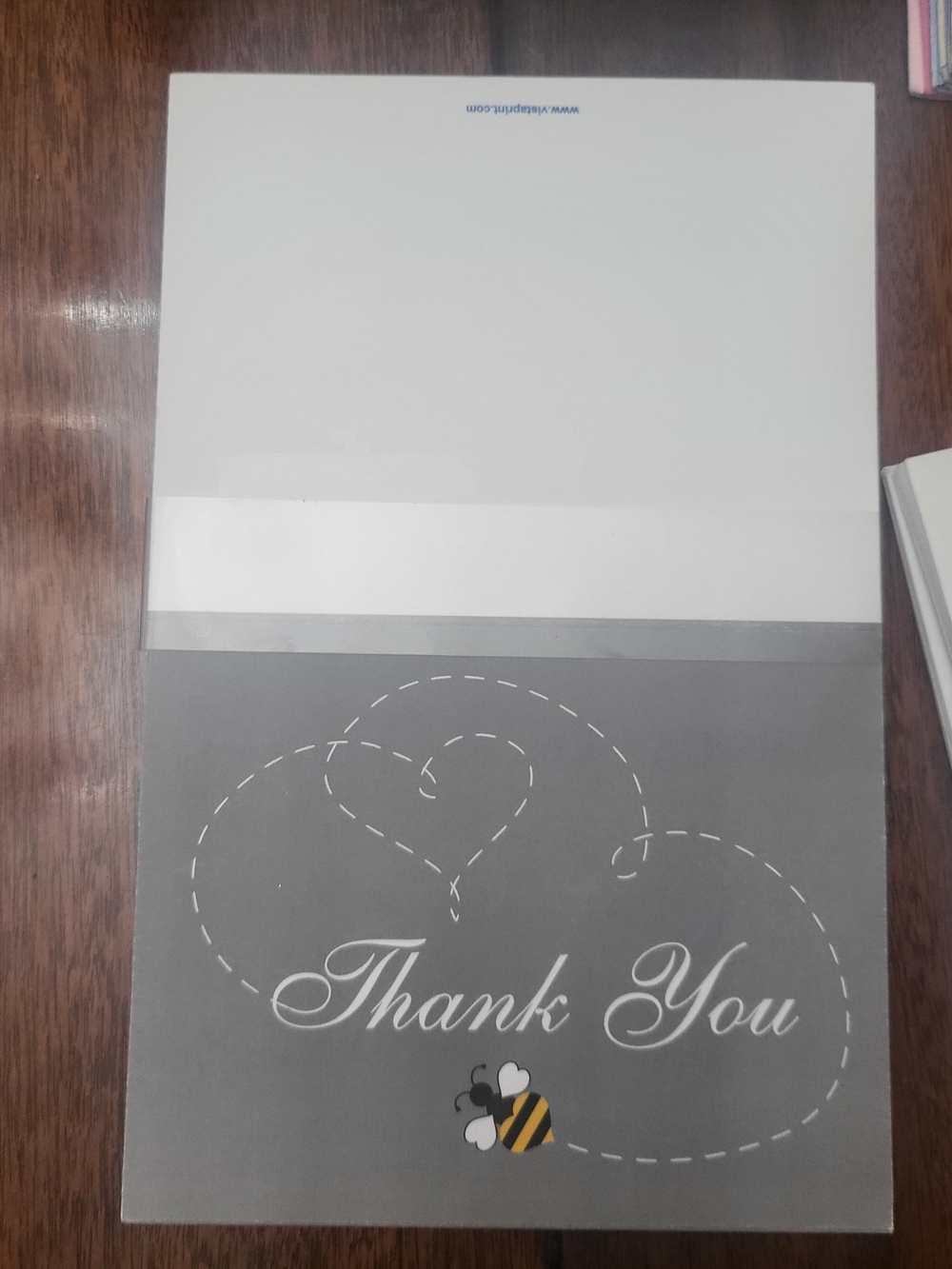 Thank You Bee Folded Card - Gray